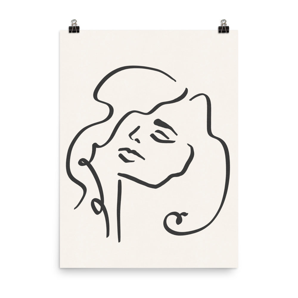 PILLOWPIA sophia line drawing print 18″×24″