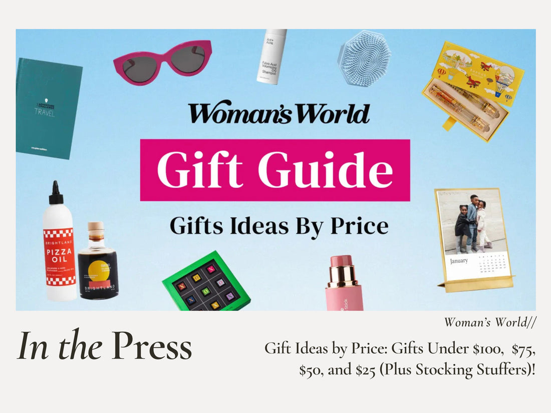 Woman's World- Gift Ideas by Price: Gifts Under $100, $75, $50, and $25 (Plus Stocking Stuffers)! Pillowpia Press Credit