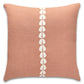 cowrie embroidered pillow in sandalwood
