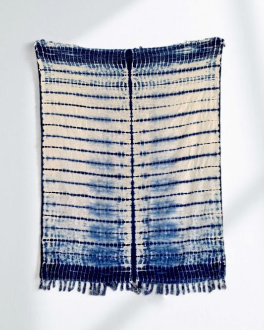 indigo shibori throw