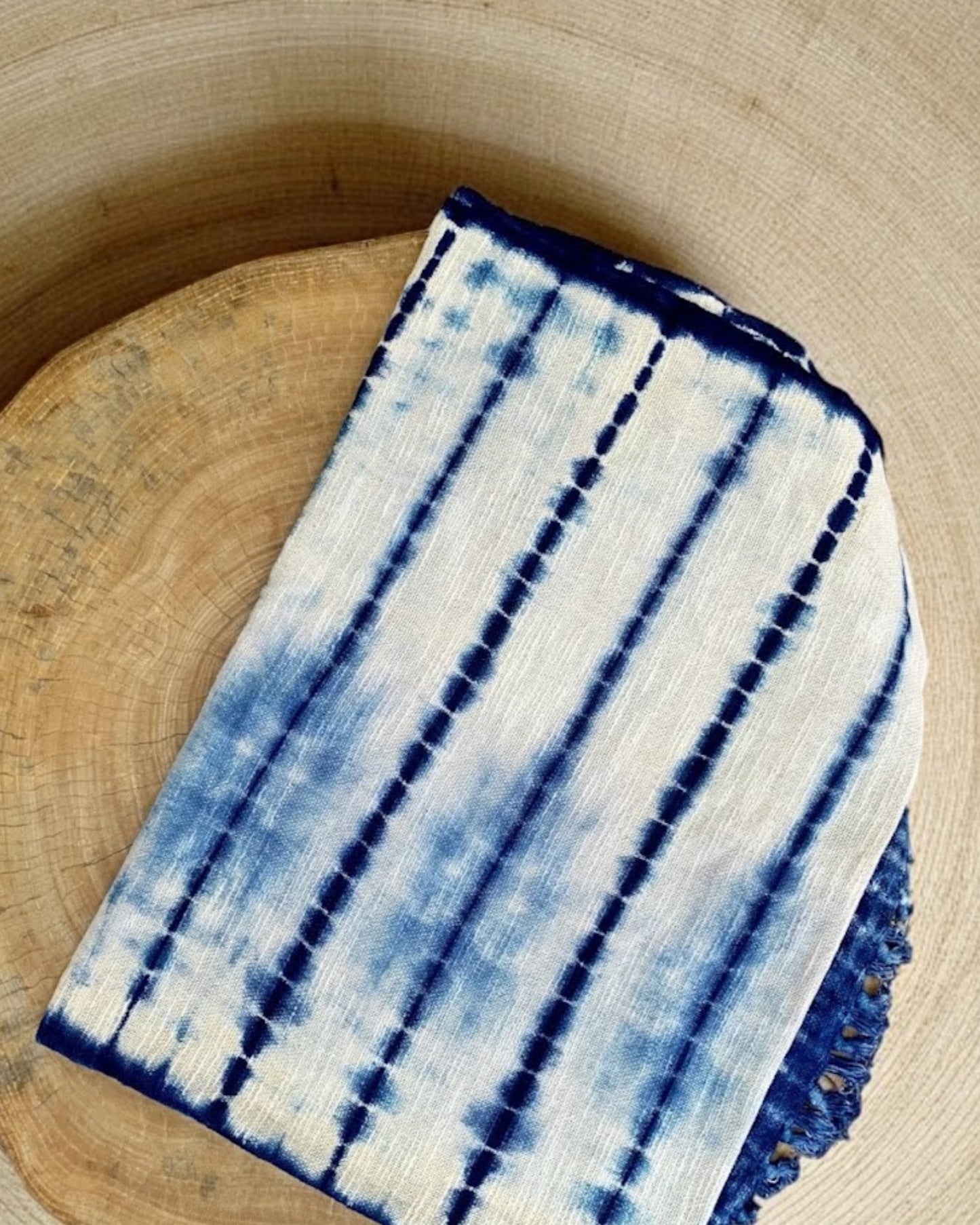 indigo shibori throw