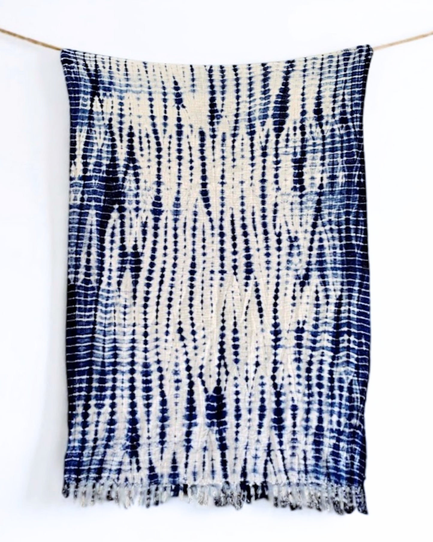 indigo shibori throw