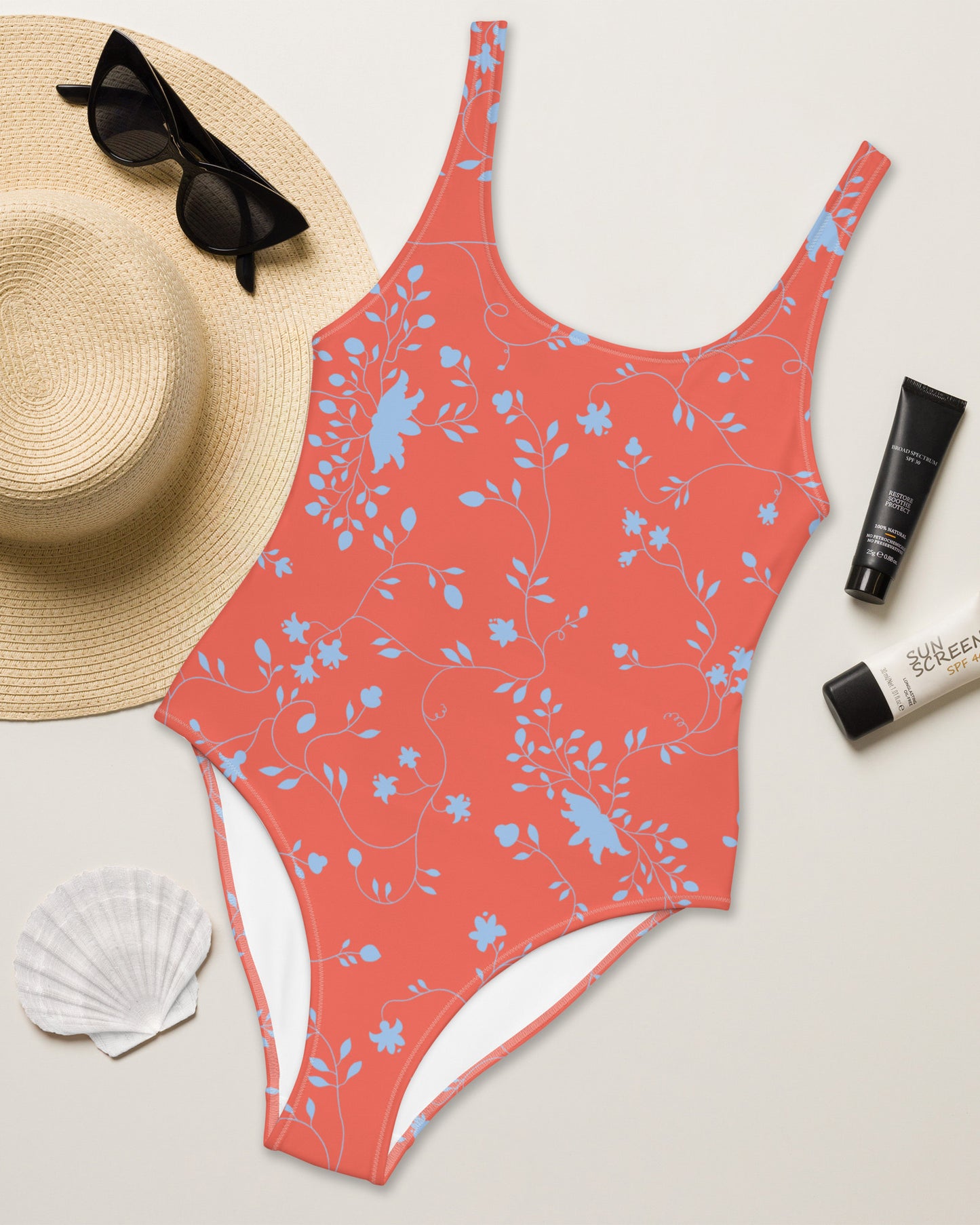 wild clematis one piece swimsuit