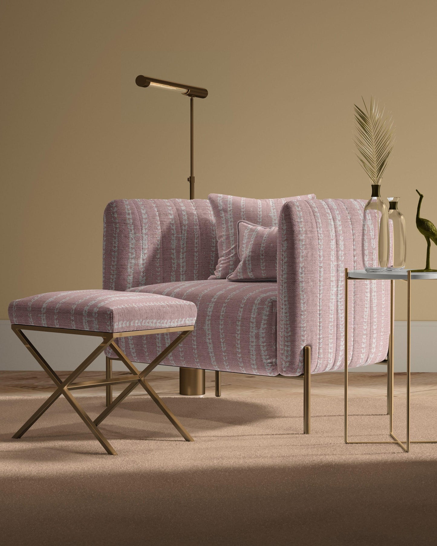 PILLOWPIA vines print in blush swatch