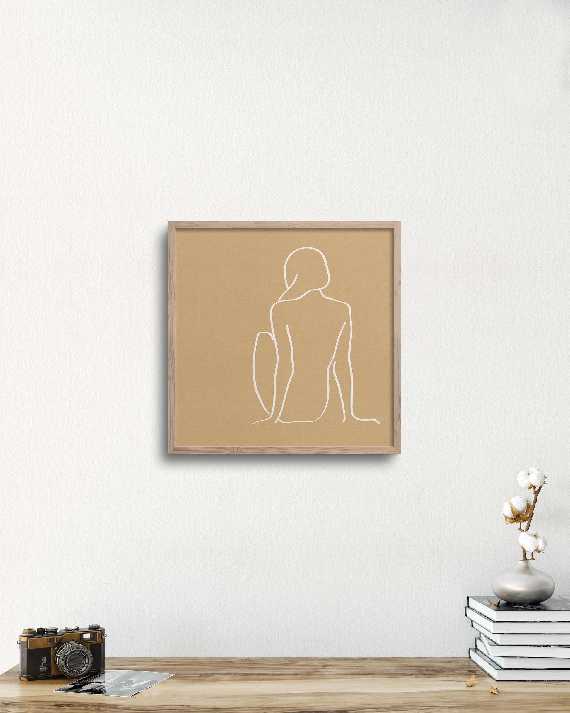 PILLOWPIA figure 1 in camel 16″×16″