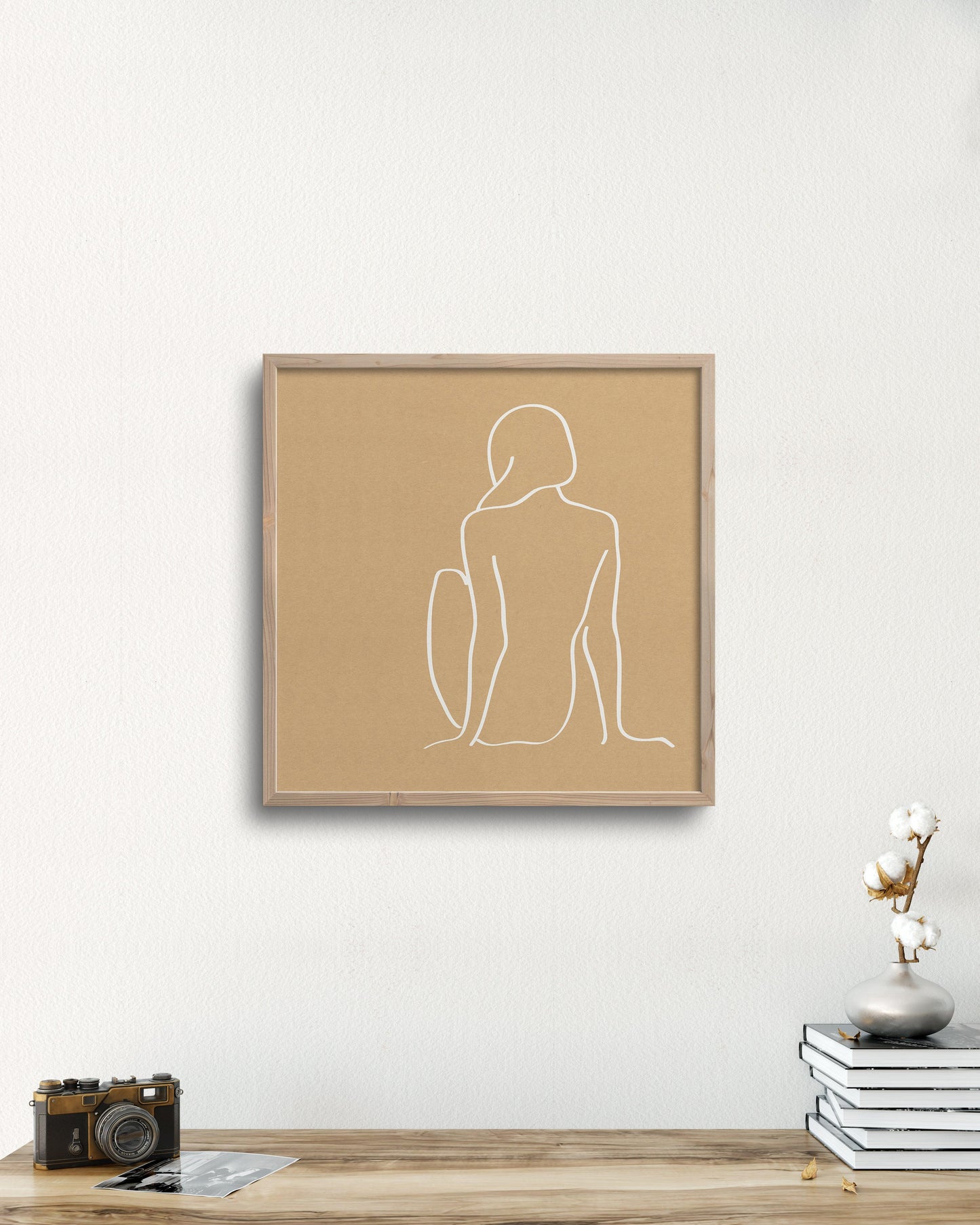 PILLOWPIA figure 1 in camel 18" x 18"