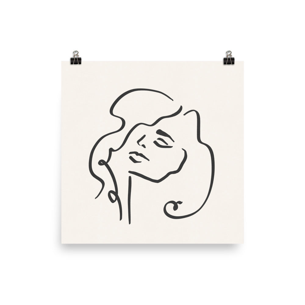 PILLOWPIA sophia line drawing print 14″×14″