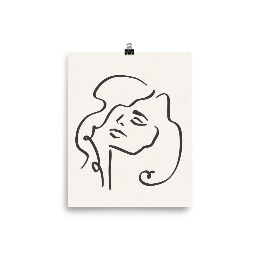 PILLOWPIA sophia line drawing print 8″×10″