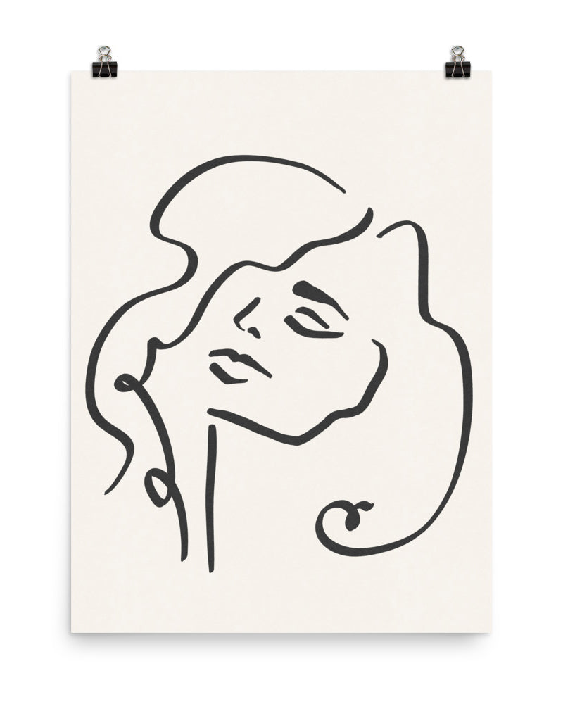 PILLOWPIA sophia line drawing print